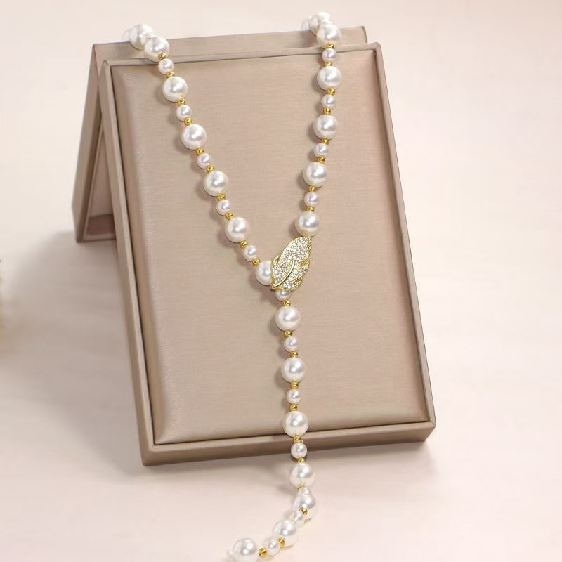 Accesorios de zorro Cadena de suéter de alta calidad collar largo de perlas para mujer nuevo collar de moda de otoño e invierno japonés y coreano