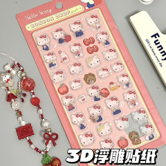 レッドブックと同じサンリオ楽しいステッカー シナモンドッグメロディー漫画携帯電話 3D レリーフステッカー立体装飾