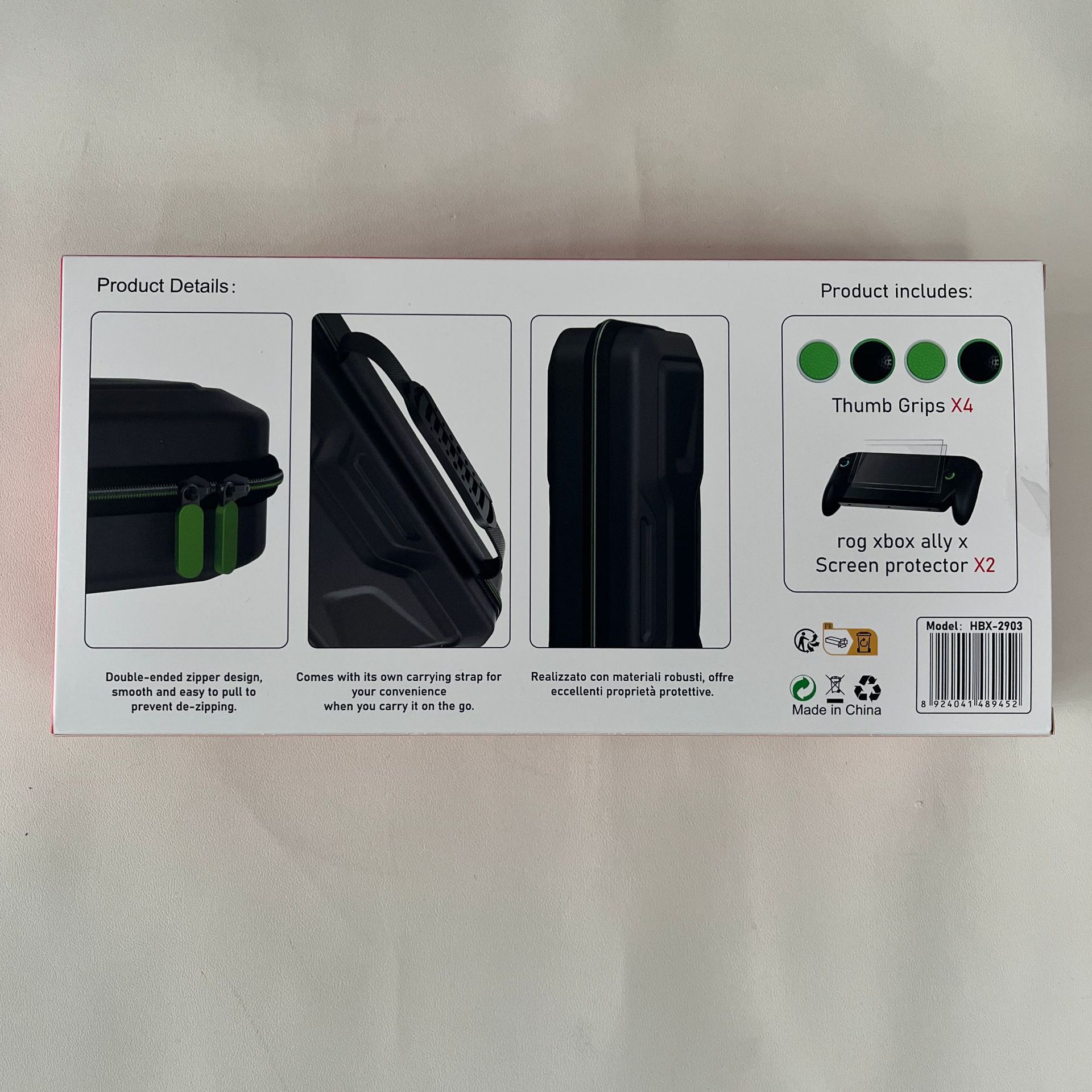 RG XBX Ally X Handheld-Schutztasche RG XBX Ally Hartglasfolie + Analog Stick Kappen Hard Case Set