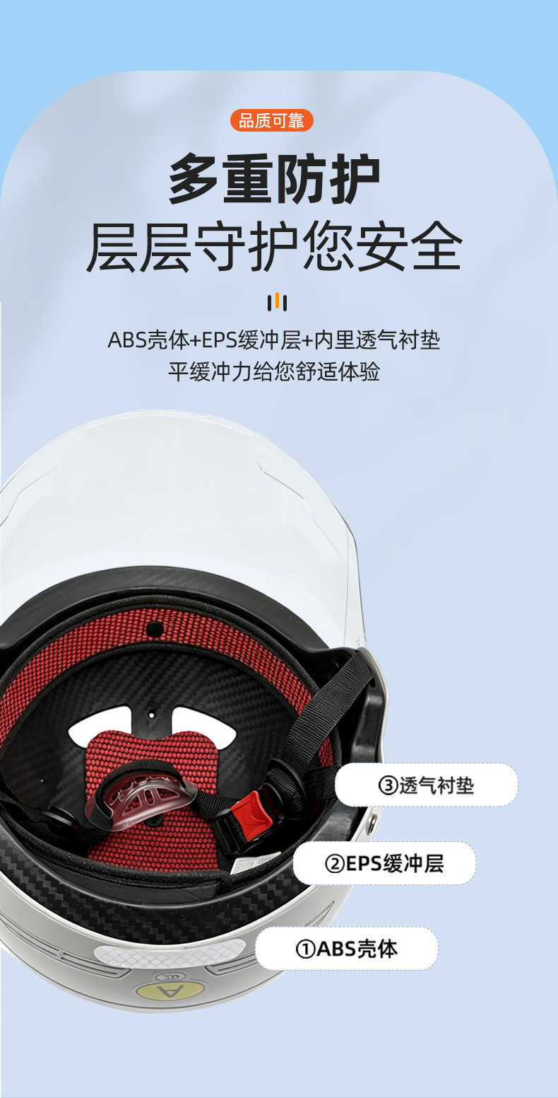 Electric Vehicle Motorcycle Helmet, Half Helmet, Matte Texture, Thickened, Suitable for Summer, Men and Women, All-Season Use, Electric Vehicle Helmet
