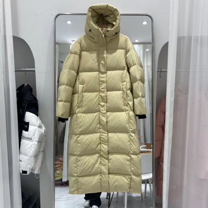 木熙鹅绒羽绒服冬季超长过膝长款新款加厚外套东北极寒|undefined