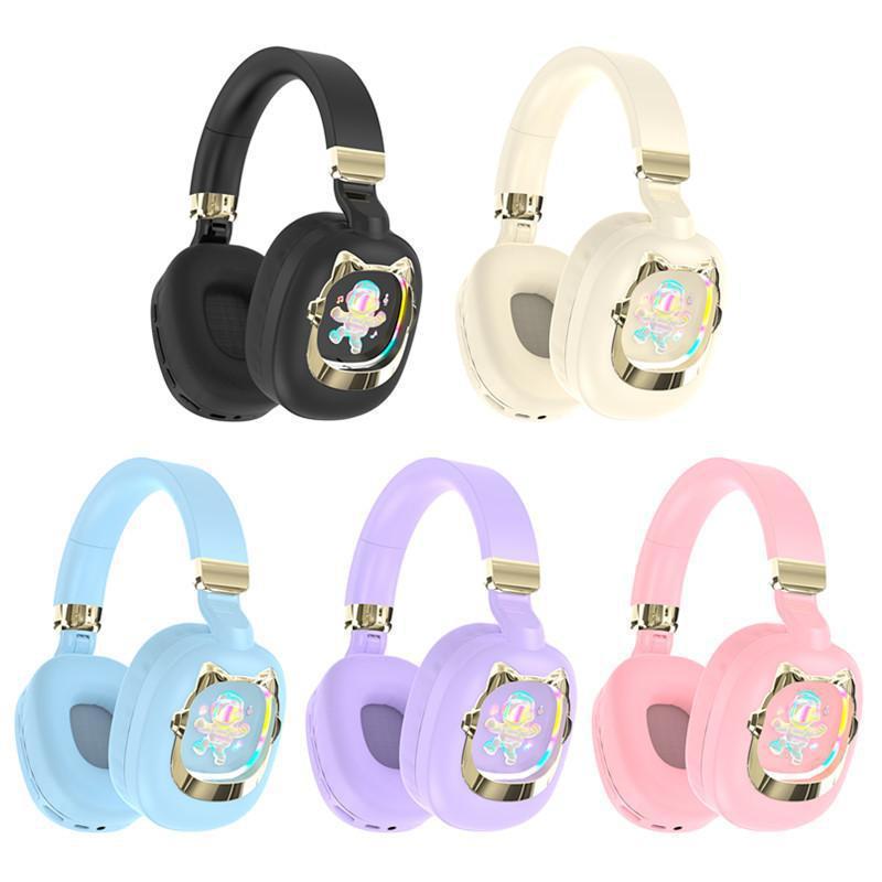 工場の新しいアイデアアニメ猫宇宙室ヘッドセットbluetoothヘッドセット無線ヘッドセットST863Aかわいいモデル|undefined