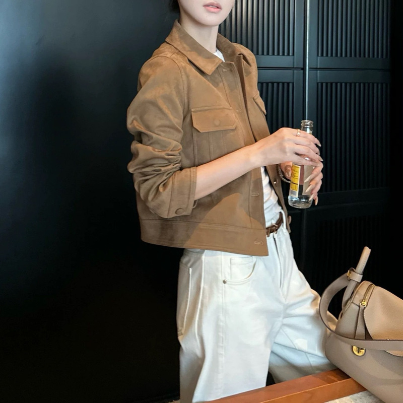 5Werkwe Gaozhi Laoqian Short Retro Suede Jacket Autumn and Winter