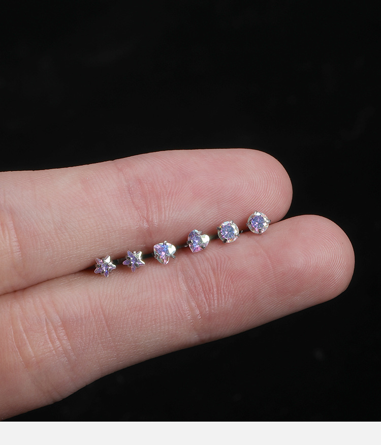 Cross-Border New Personality Zircon Stainless Steel Lip Nail Lip Ring European and American Thread Inner Tooth Lip Decoration Piercing Jewelry Wholesale detail image 10