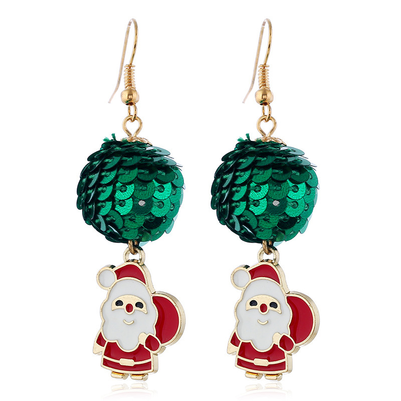 Women'S Gender Fashion Santa Claus Christmas Socks Bell Alloy Pearl Inlay Rhinestones Women's Drop Earrings 1 Pair