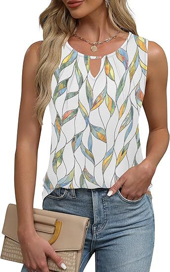 アマゾン2025欧米女性上着春ファッションベスト夏シャツ袖なし|undefined