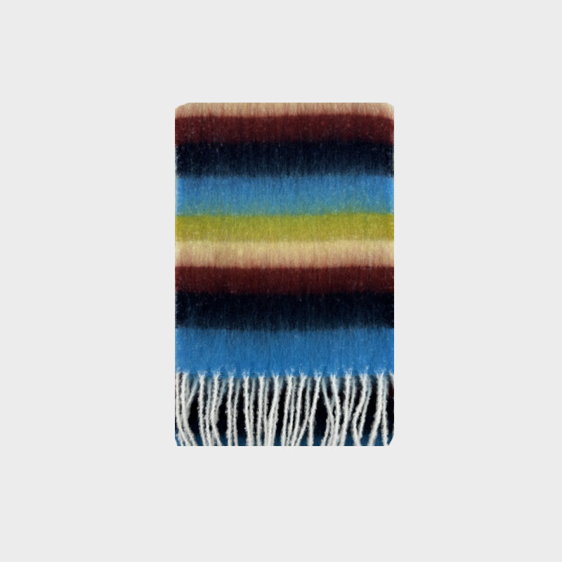 Nuove strisce colorate dello stilista abbinate alla sciarpa scozzese in cashmere imitazione dopamina da donna autunno inverno collo morbido_voghion.com