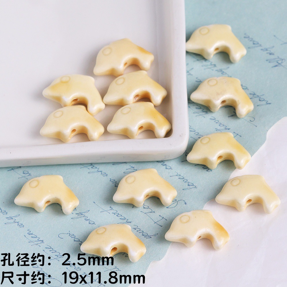 新款秋冬海洋系列贝壳海星鱼陶瓷串珠 diy手链项链手机链散珠材料