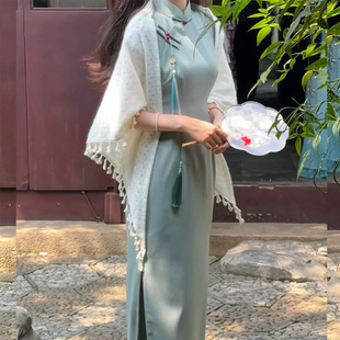 Qiao Niang Yu Suya Lady Fan Improved New Chinese Cheongsam Outer Shawl 2024 Autumn New Daily Wear