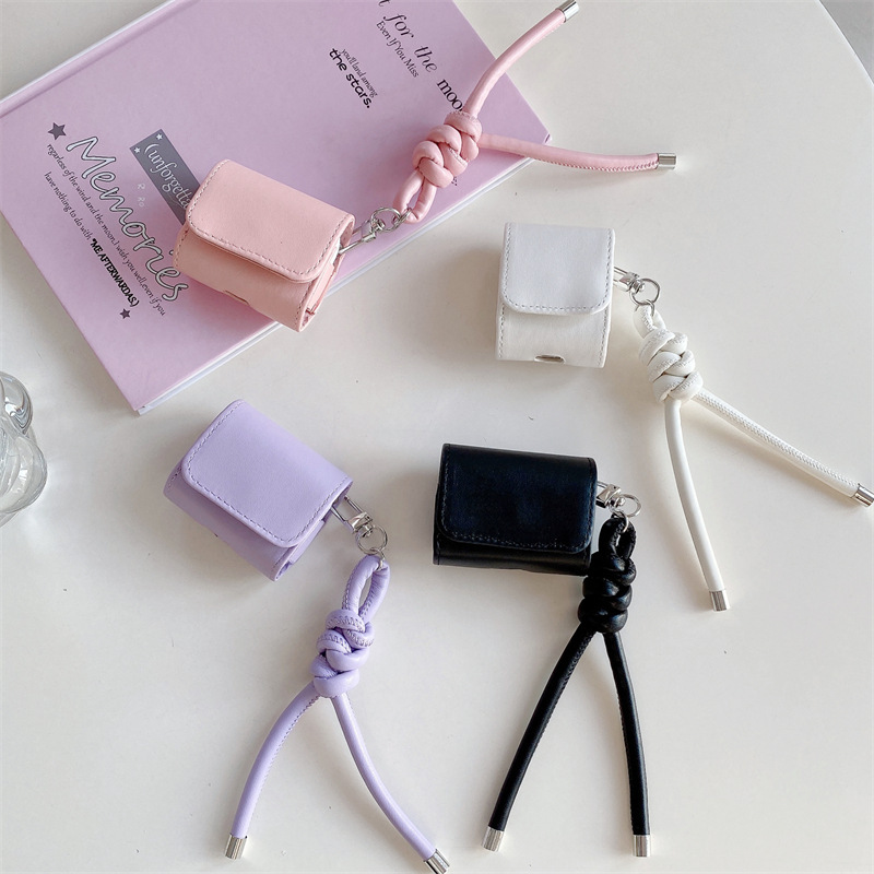 Ins Simple Solid Color Sheepskin Protective Case for airpods4 Generation 2 Generation 3 Generation Pro2 Apple Bluetooth Earphone Case