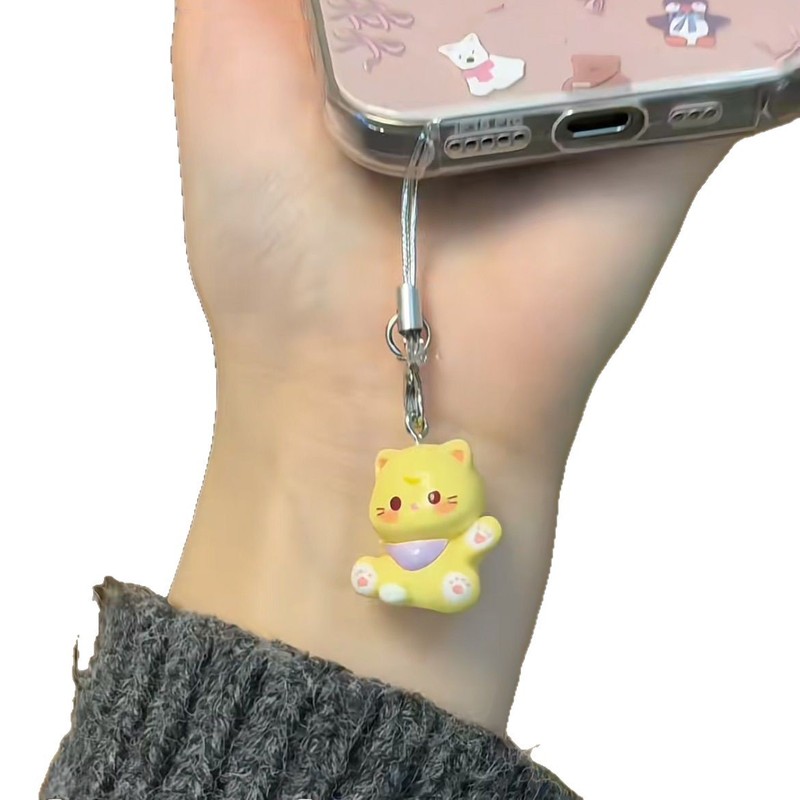 新款卡通招财猫咪手机绳钥匙扣少女学生可爱包包挂件情侣闺蜜礼物|undefined