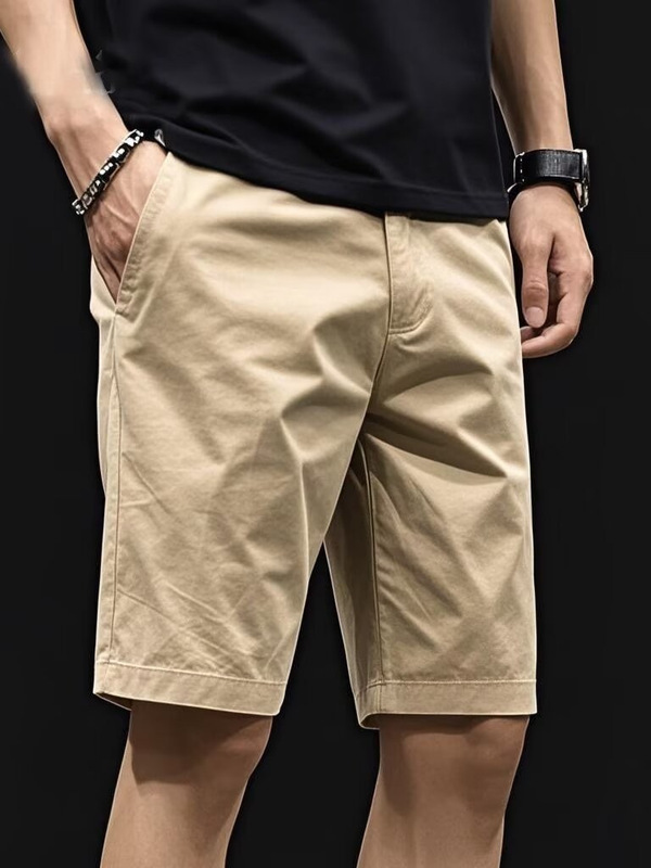 Summer New Casual Shorts Men's Straight Pants Korean Style Trendy Pants Men's Slim Workwear Thin Slim Shorts