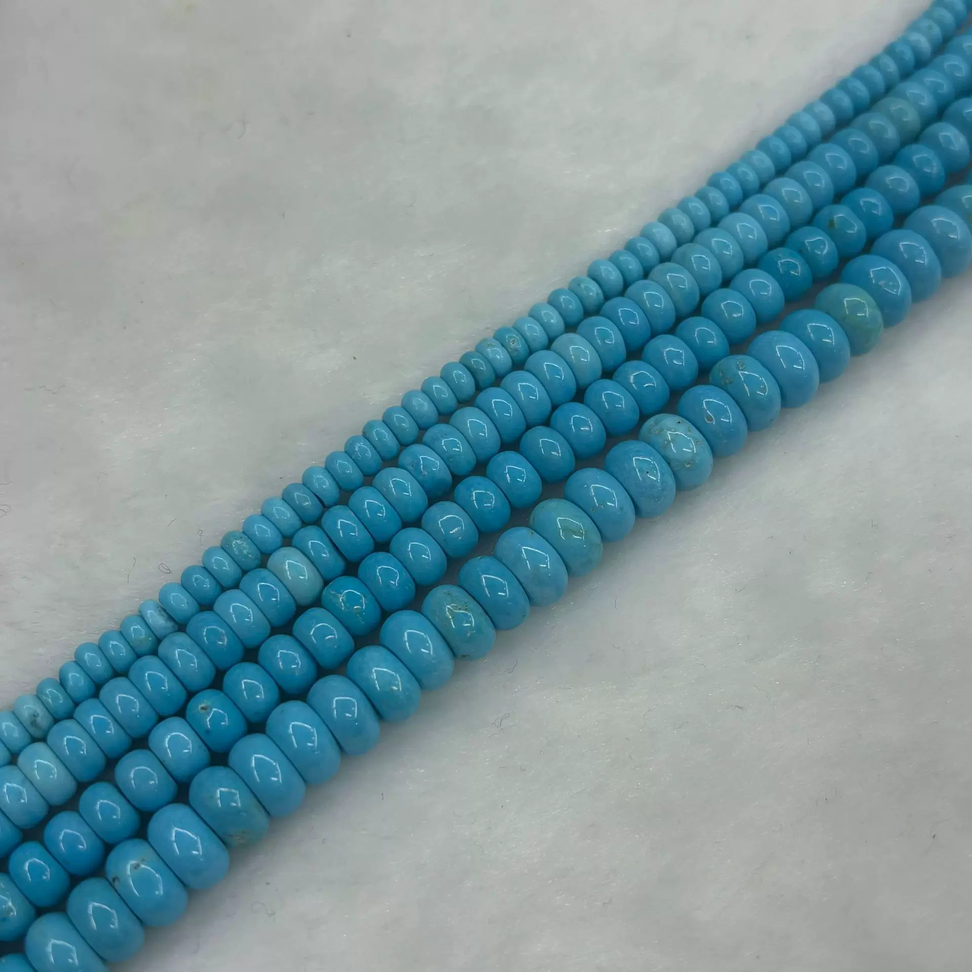 天然石菱镁矿绿松石蓝松算珠 项链锁骨链手链配件配珠DIY饰品散珠