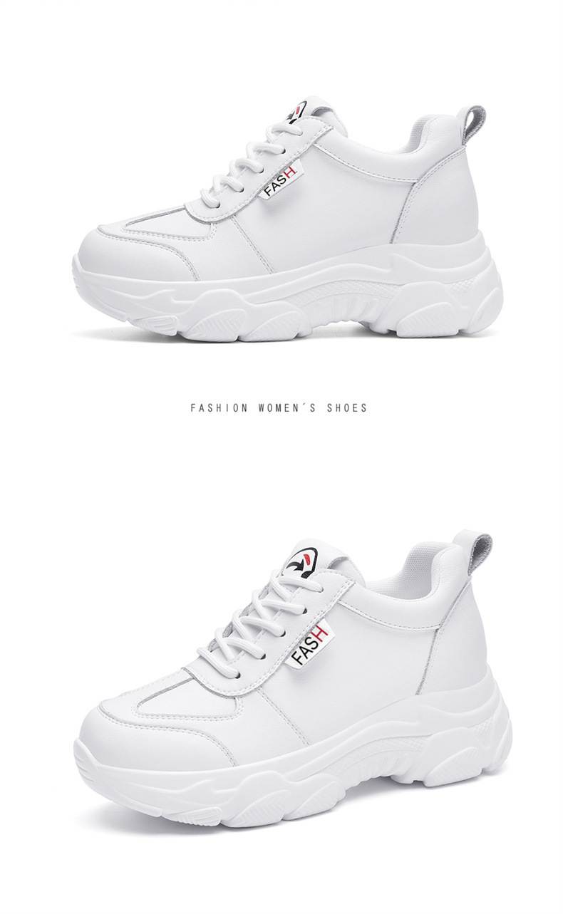 Giày sneaker chunky đế dày da thật nữ mới mùa xuân hè 2023 — DH 58316 mét xám (rỗng) mẫu mùa hè cao gót 5 cm, DH 58220 trắng xanh lá cây mẫu mùa hè cao gót 5 cm, DH 58302 trắng (mặt da) cao gót 5 cm, DH 58302 be xám (mặt da) cao gót 5 cm chi tiết 19