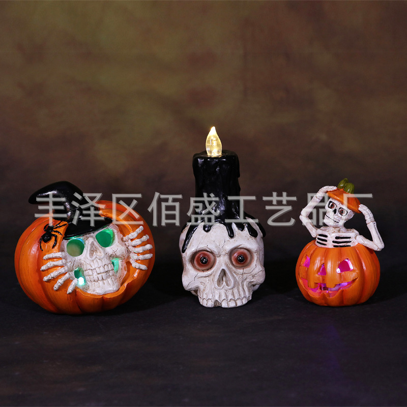 Decoraciones de Halloween transfronterizas calaveras lámparas candelabres esencia de árbol calabaza decoraciones fantasmas fiesta de terror interior vestido