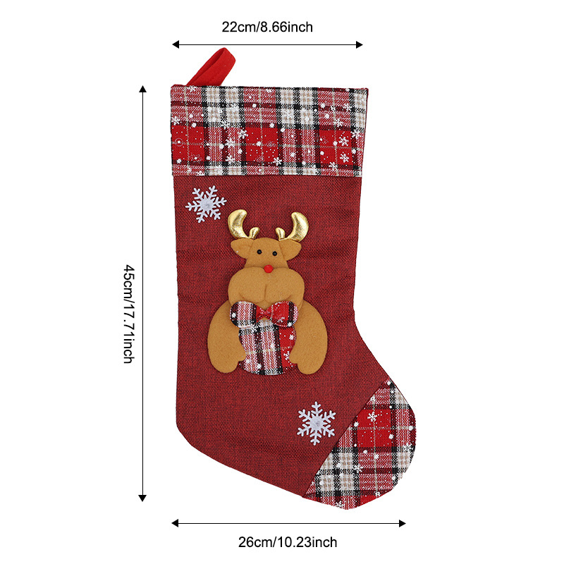 Calcetines de Navidad transfronterizos calcetines de regalo para niños colgantes de árbol de Navidad bolsas de caramelo decoración colgantes de decoración para el hogar de Navidad image 12
