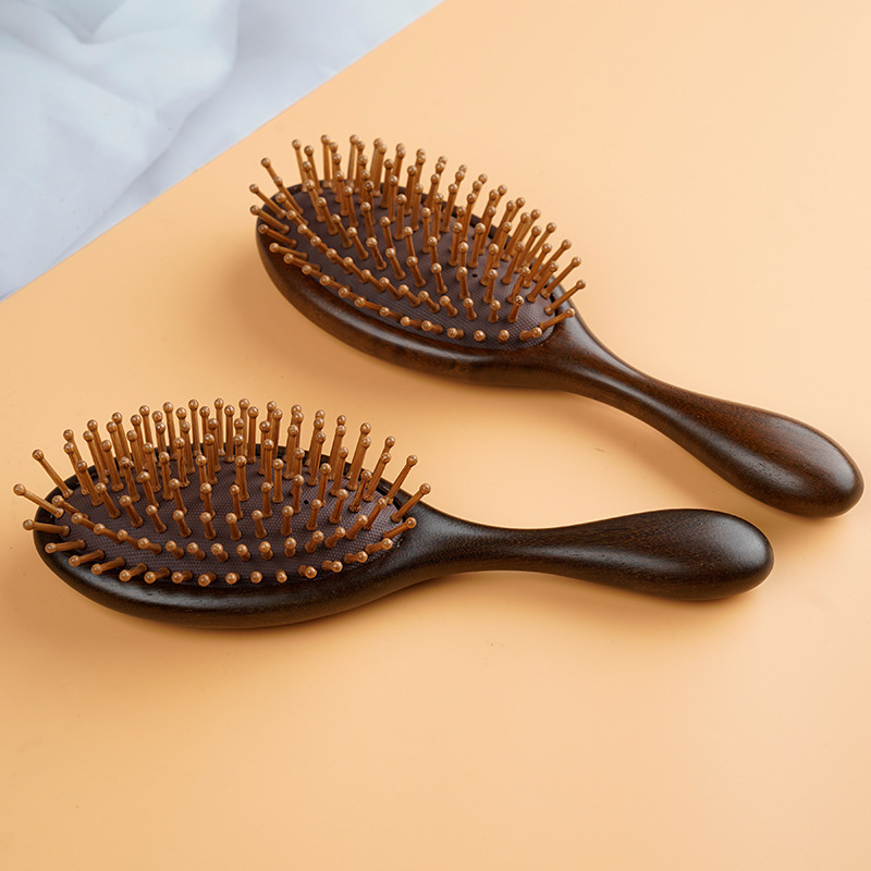 エアクッションマッサージコームサンダルウッドオーバルスクエアエアクッションエアバッグコームヘアスムージングポータブルホーム女性理髪コーム|undefined