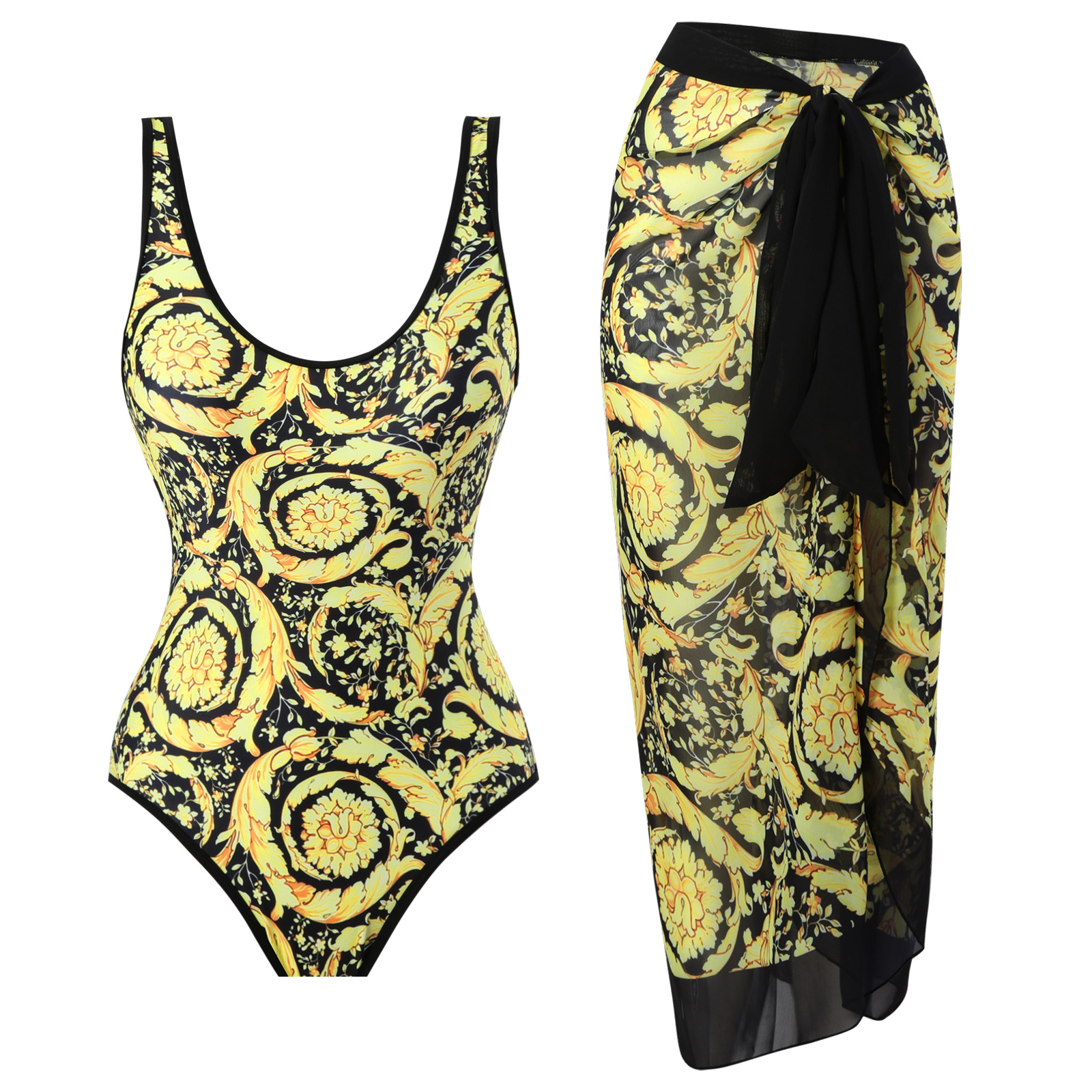 Women's Simple Style Ditsy Floral Printing One Pieces 1 Piece 2 Piece Set display picture 1