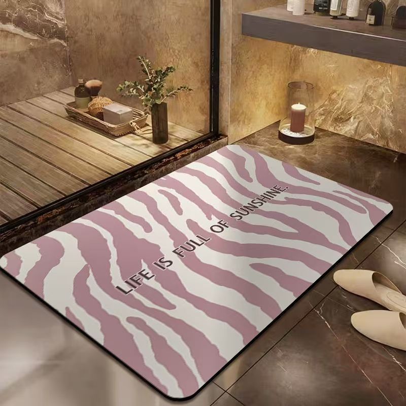 Leopard Print Diatomaceous Earth Bathroom Mat Non-slip Quick-dry_voghion.com
