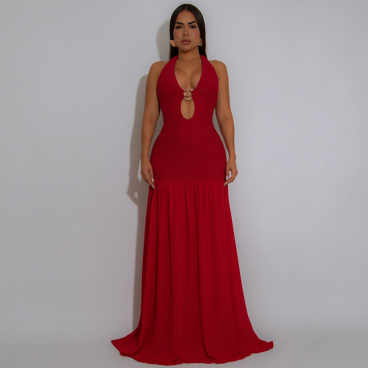 C7562 Aliexpress transfronterizo Amazon Europa y América ropa de moda de mujer colgante vestido de banquete vestido de vacaciones image 5