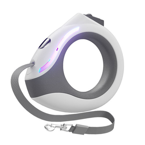 New ring dog leash with light, pet automatic retractable leash, light-emitting dog leash, pet supplies, dog leash wholesale
