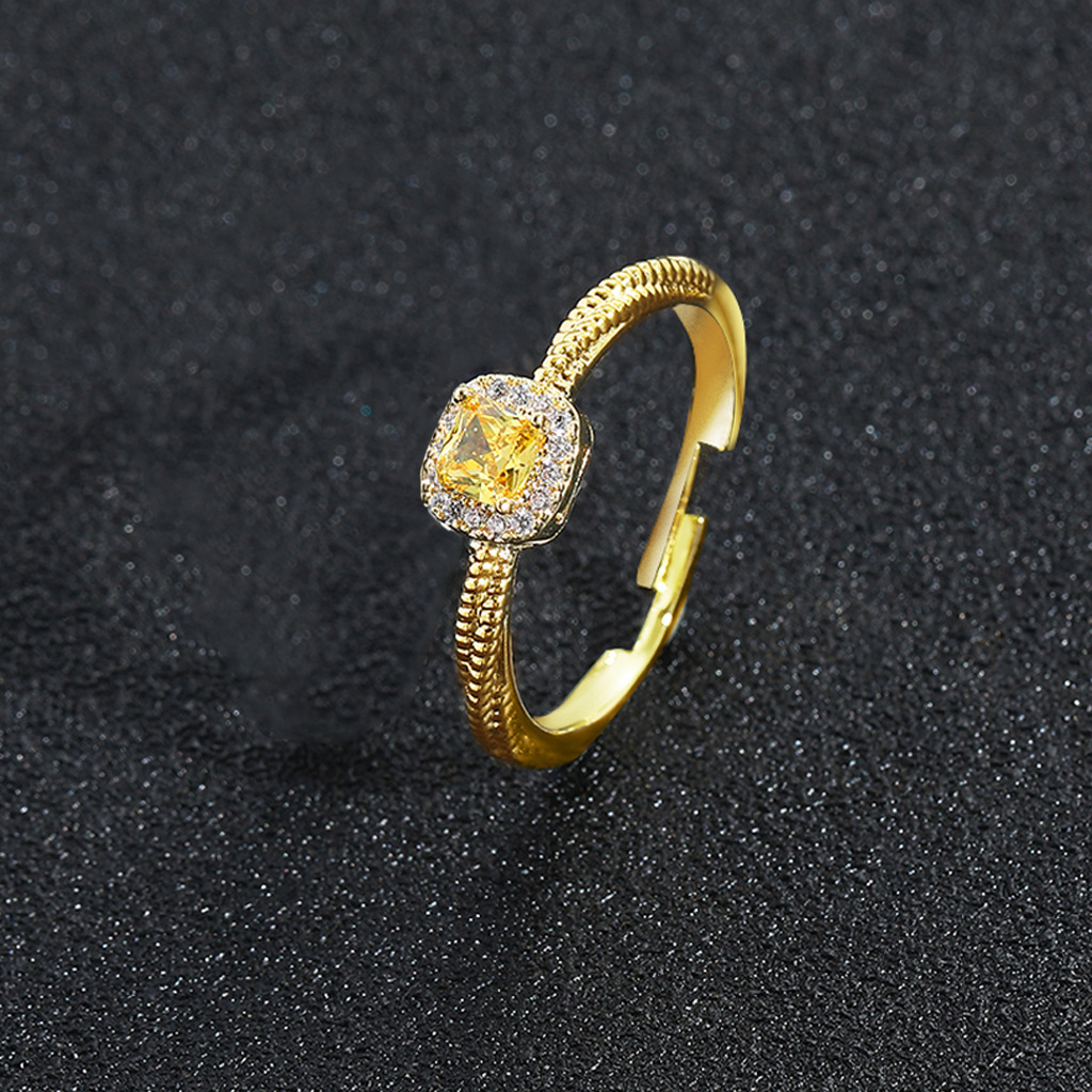 Wedding ring with zircon hip-hop style
