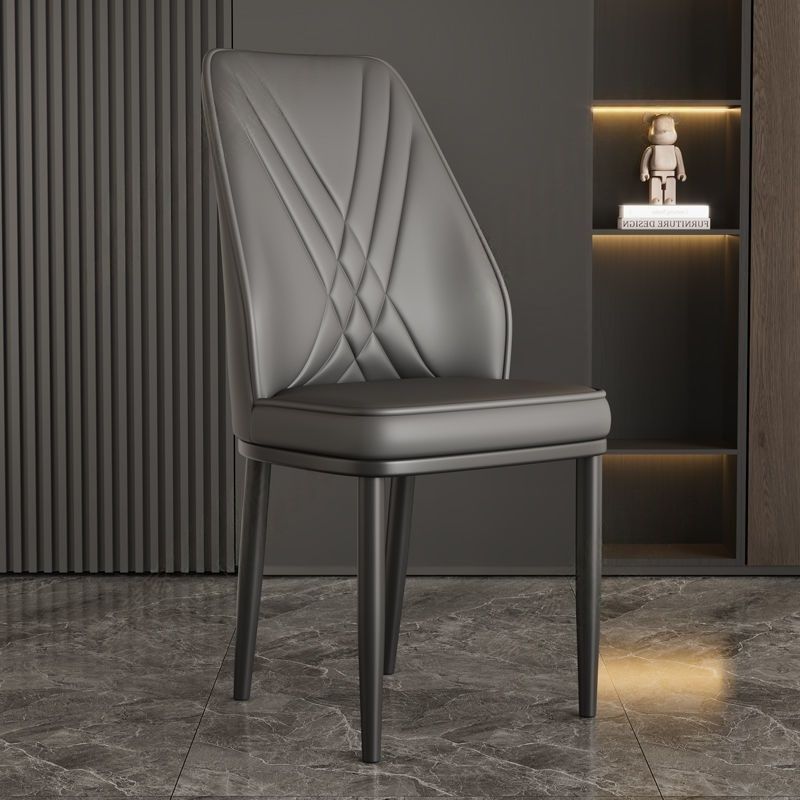 올 다크 그레이 [블랙 다리] (업그레이드된 두꺼운 포크백 의자)