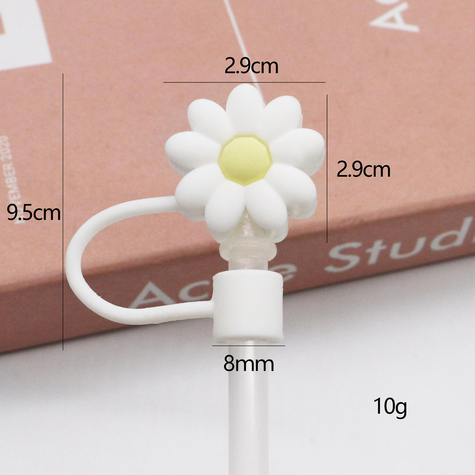 Nueva tapa de pajita de silicona 8-10mm linda muñeca de flores tapa a prueba de polvo se puede reciclar cubierta de pajita transfronteriza