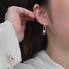 natural freshwater Pearl Ear Studs Paperclip 2023 new pattern commute Cold A small minority senior Sense of design Earrings
