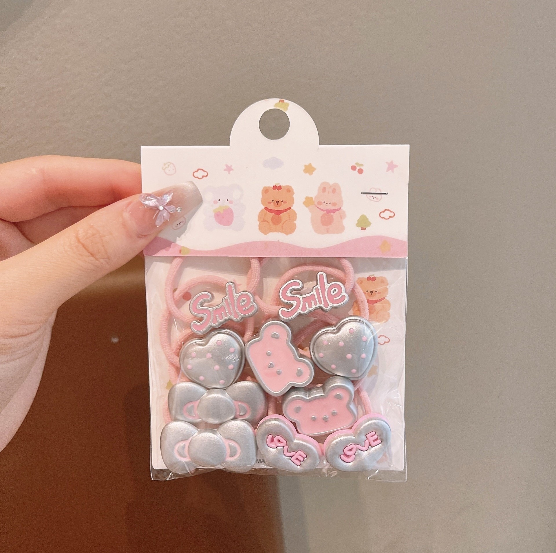 Anillo de pelo de pulgar de dibujos animados para niños, cabello para bebés, cabello para bebés, banda de pelo de alta elasticidad coreana