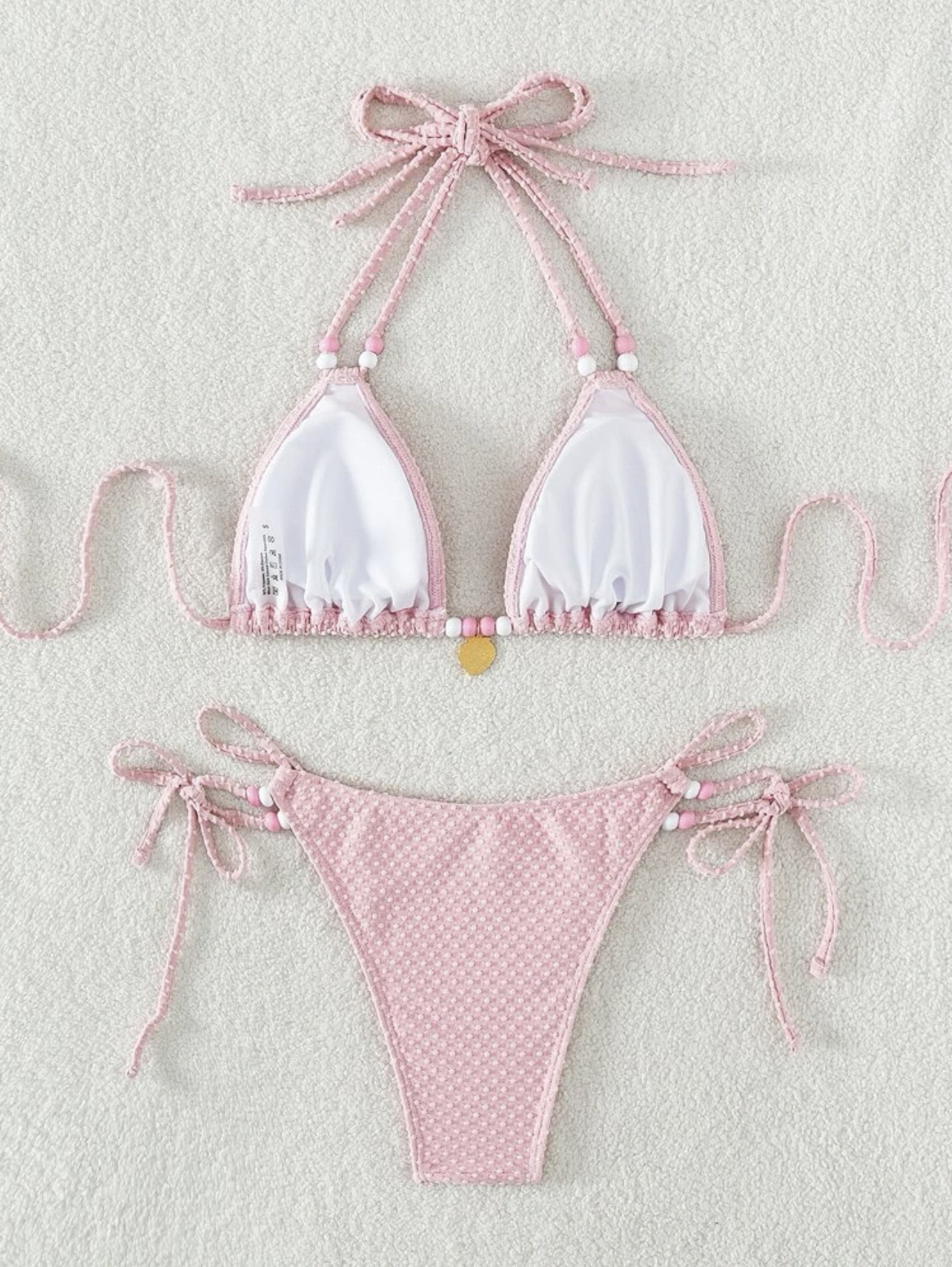 189g Weight Sexy Feel Of Sensation Mid Waist Panties Waist Bikini Panties Style Bralette Bra Category Polyester Fabric Type 2 Pieces Set Quantity Swimming Pool, Beach Occasion Solid Color Pattern Women's Gender Women's Solid Color 2 Pieces Set Bikinis Swimwear 3