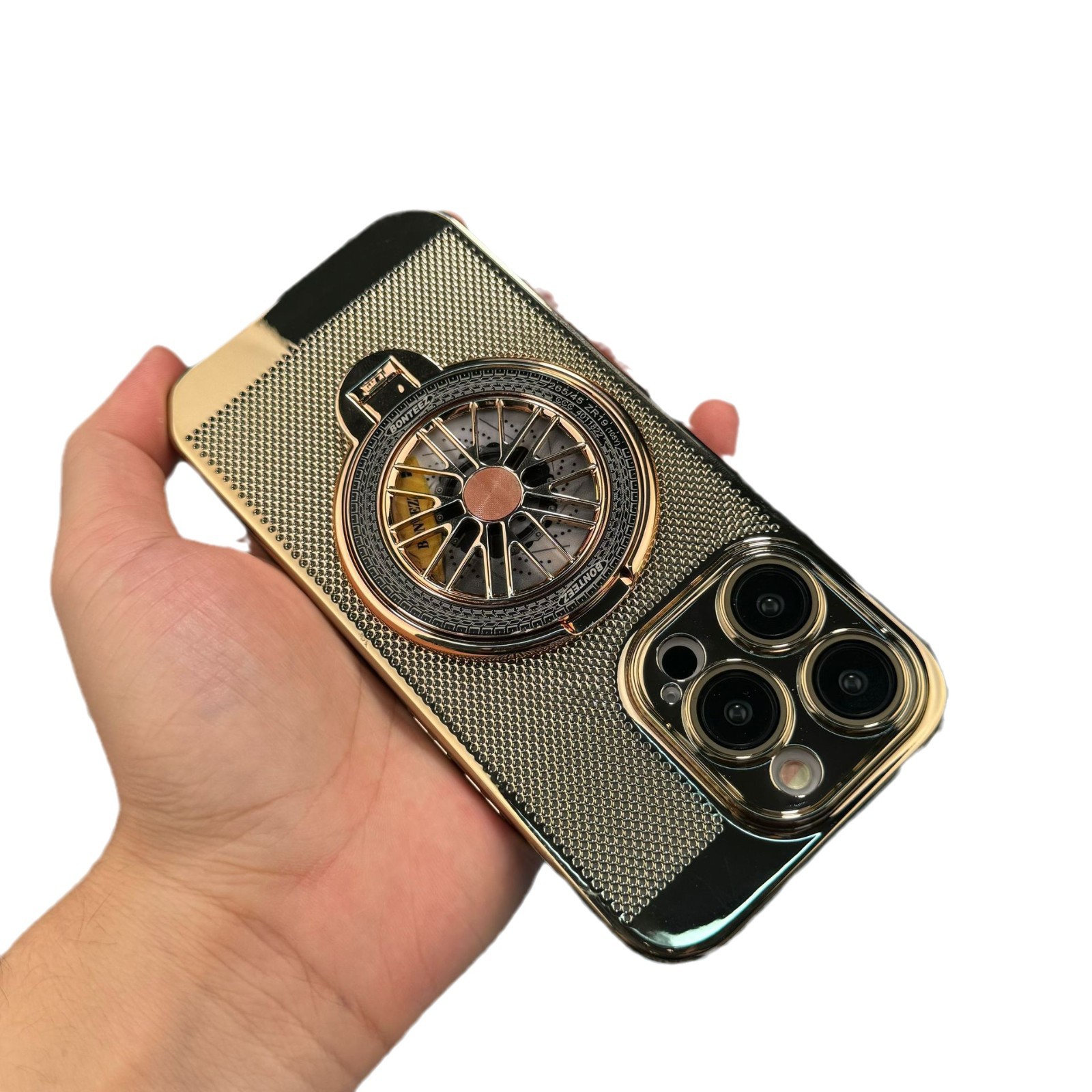 Aplicable para iPhone17AIR caso de teléfono móvil giroscopio soporte galvanizado ventilador disipación de calor malla manzana 16 caso duro a prueba de caídas