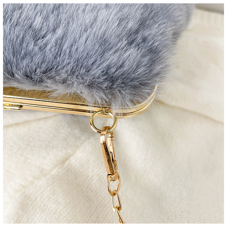 Single-shoulder chain bag, Maomao large-capacity women's bag, new 2022 autumn and winter women's stylish plush hand-held tote bag undefined