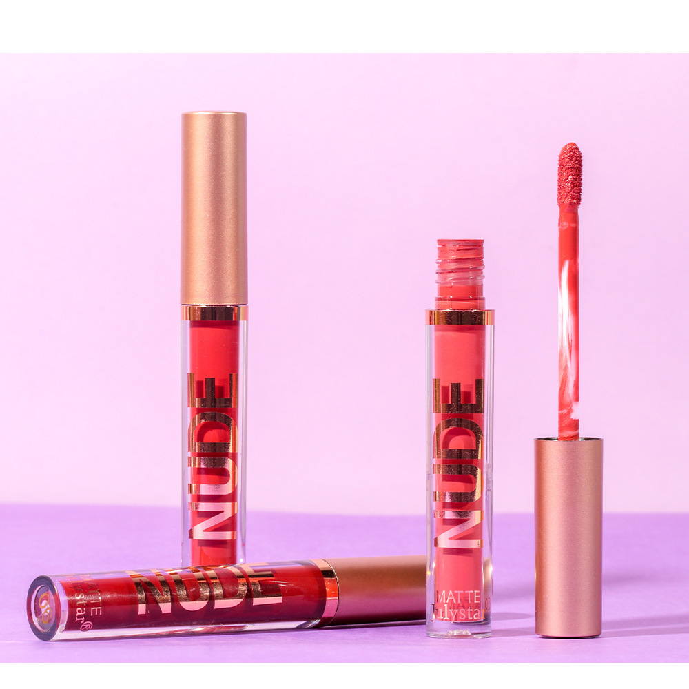 European and American matte, frosted velvet non-fading lip gloss, natural, long-lasting and three-dimensional non-stick cup lip gloss lipstick wholesale undefined