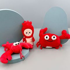 批發海洋動物龍蝦螃蟹毛絨玩具掛件兒童娃娃玩偶抓娃娃機