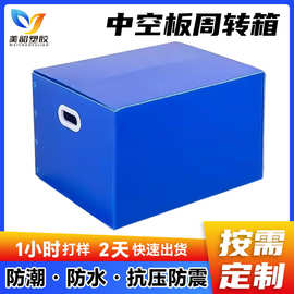 定制塑料中空板周转箱 蓝色PP中空板纸箱 可循环冷链中空板运输箱