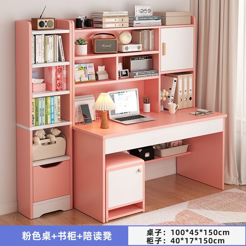 学生家用学习桌儿童书桌书架组合一体桌椅套装简约卧室小孩写字桌|undefined