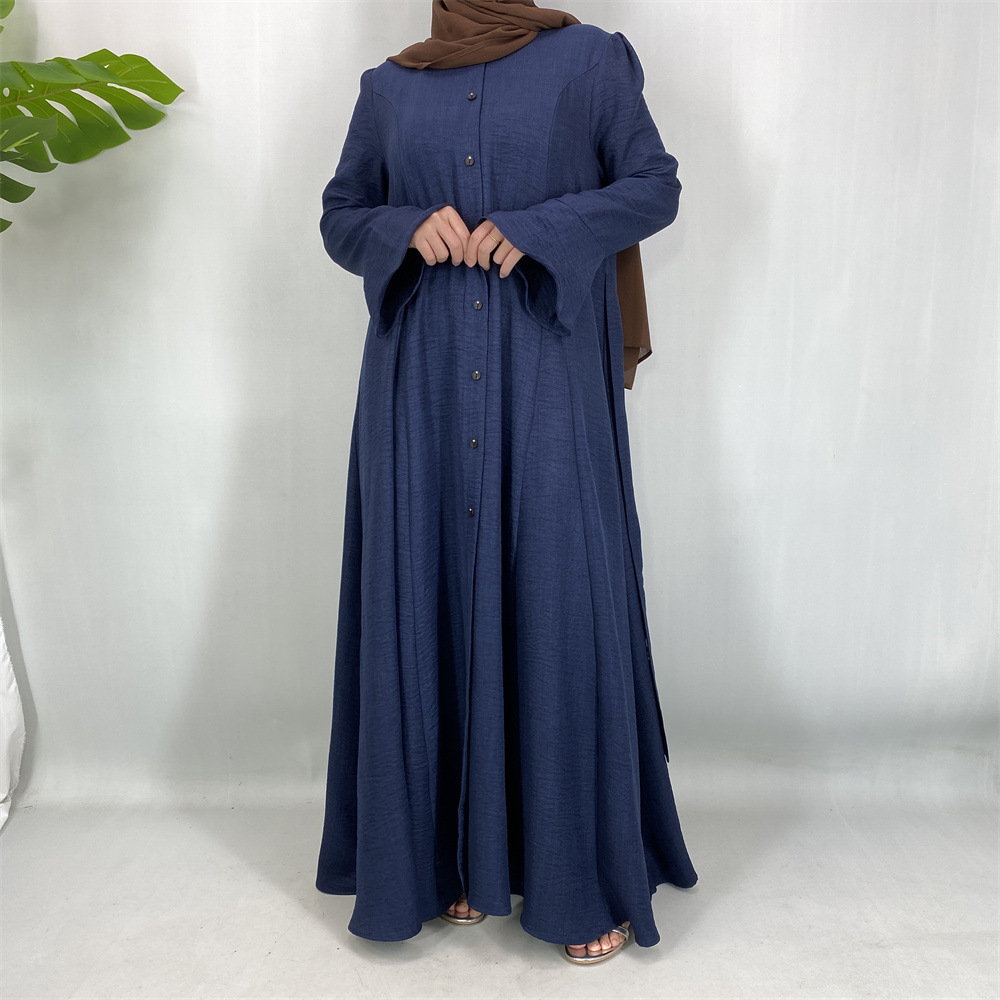 Fashionable Elegant Button Decorated Dress For Women_ecoleips.com