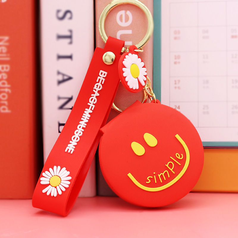 Nuevo espejo redondo pequeño portátil de dibujos animados lindo corazón de niña espejo de maquillaje plegable dormitorio vestidor espejo venta directa de fábrica