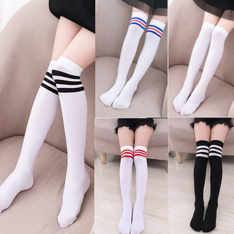 Japanese college wind cotton thick black and white striped long…