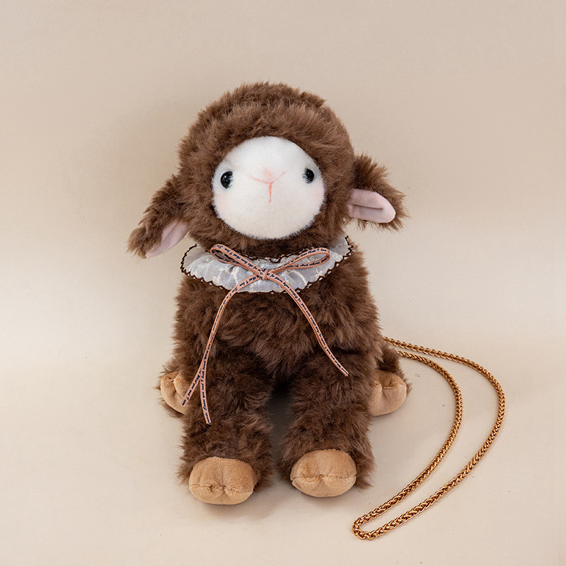 Bolso de Hombro de Peluche con Forma de Oveja de Poliéster para Niños