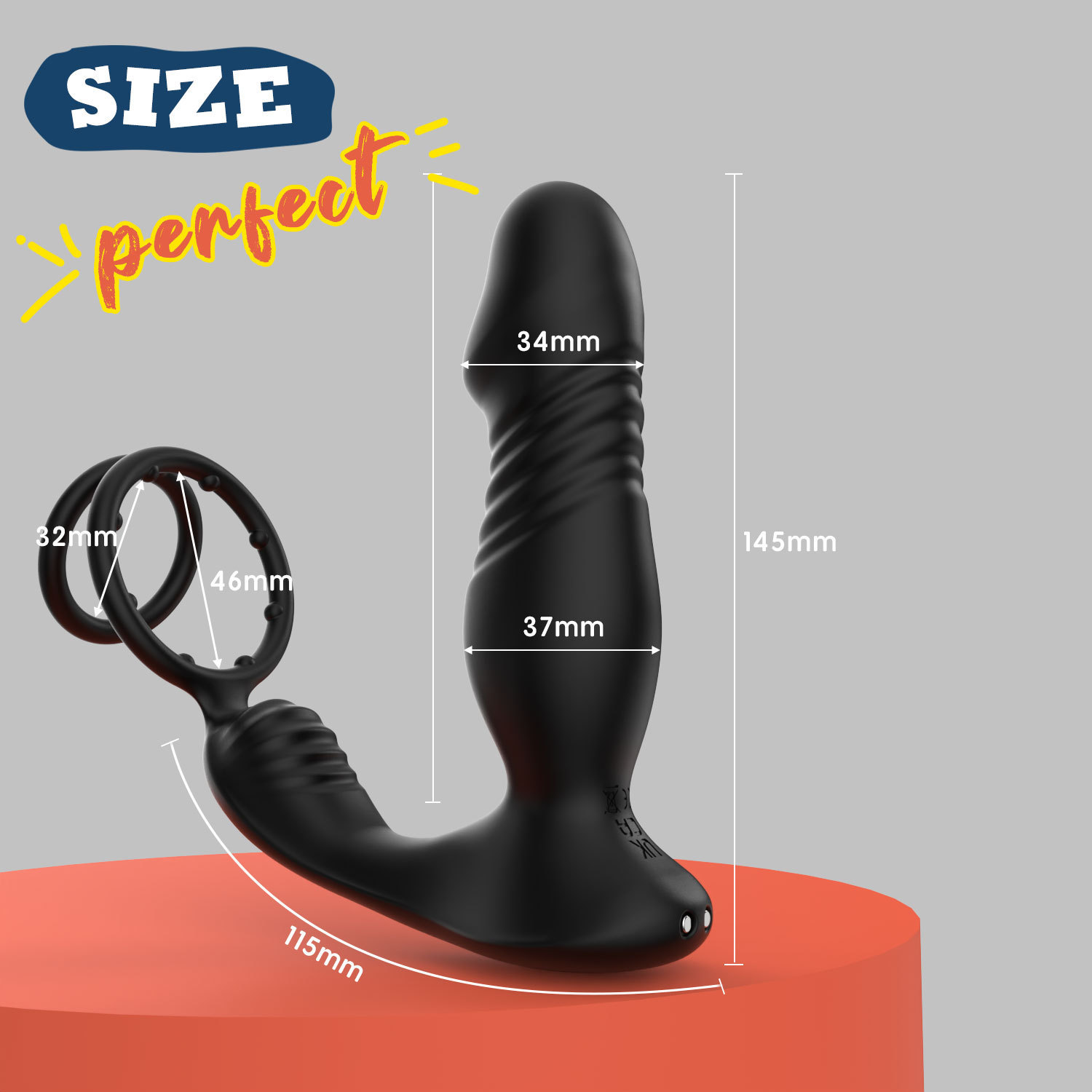 App-Controlled Vibrating Prostate Massager with Double Ring Locking, 9-Frequency Telescopic Anal Plug — detail image 34