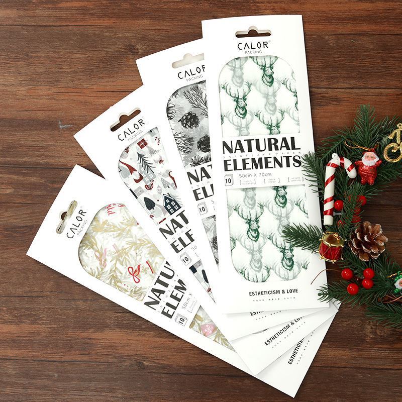 Papel de pera de Navidad Nordic copo de nieve de papel flor material de embalaje floristería Nochebuena ramo de flores papel de embalaje al por mayor image 4