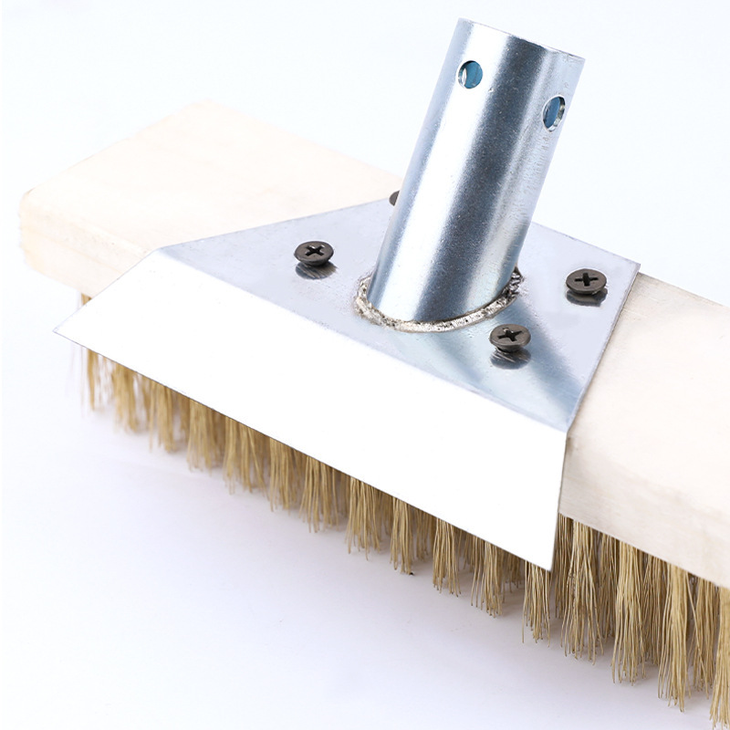 Cepillo de piso conector accesorios cepillo de suelo para eliminar el musgo mango largo limpio cepillo de suelo herramientas de cepillo de acero de pelo duro al por mayor