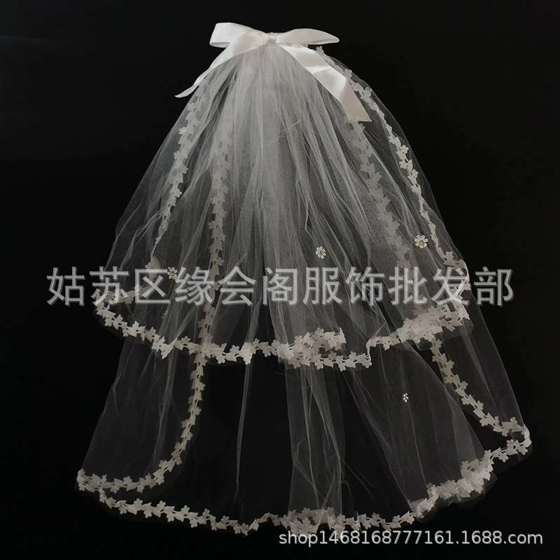 veil, Bridal White Veil, Single or Double Layer, 40–80 cm, Hair Comb or Hairpin Options