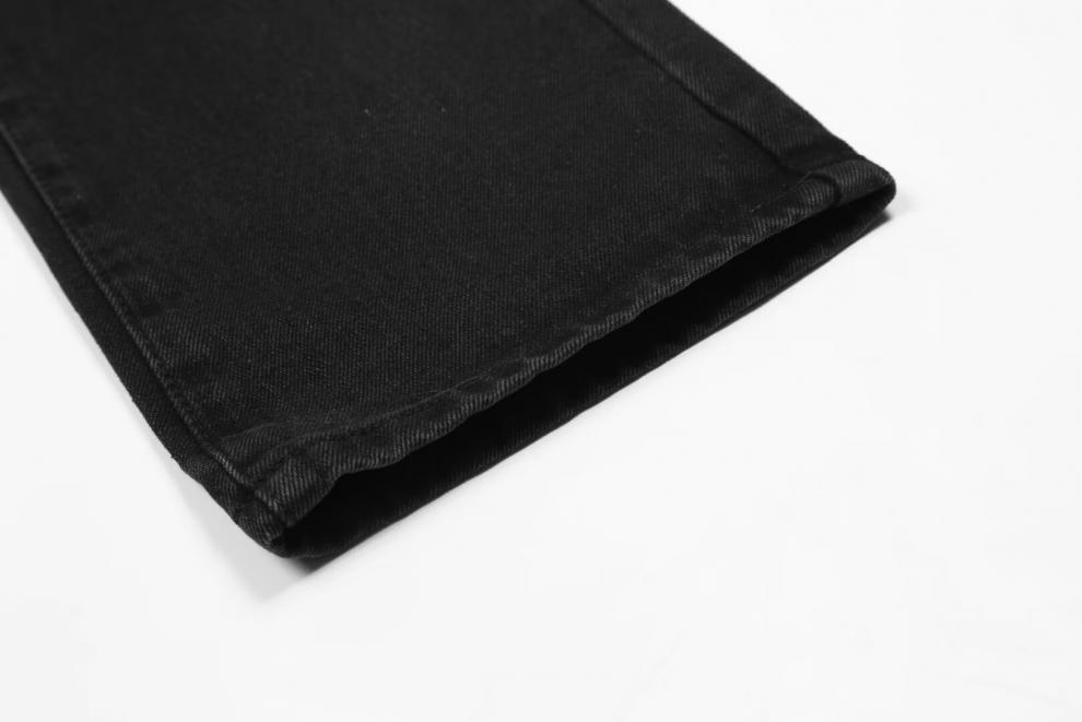 Men's High Street American Retro Washed Denim Jeans Loose Fit Slightly Flared Wide Leg Floor Length Slimming Blue Jeans_mkmklike.com