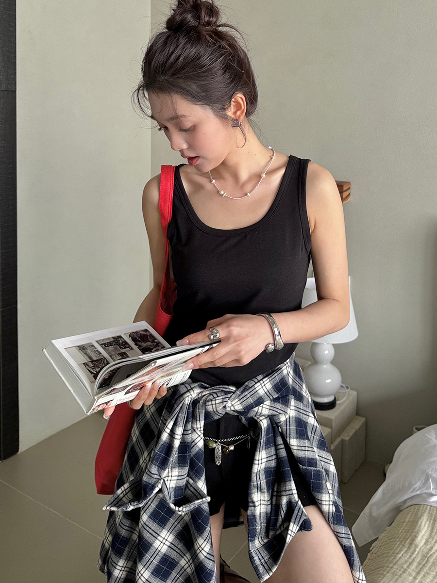 森岛 春夏新款小吊带女2025天丝羊毛纯色背心修身亲肤内搭打底衫