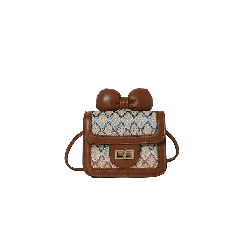 Hermosos arcos extranjeros, bolsos de hombro para hombres y mujeres, bolsos mini compactos para bebés, bolsos de moda tejidos para niños