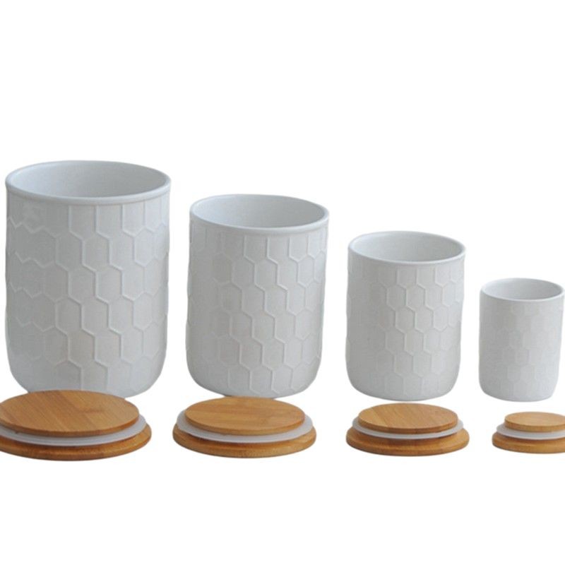 Moda cerámica marbling cocina latas selladas exportación comercio exterior marbling latas de café conjunto de cuatro