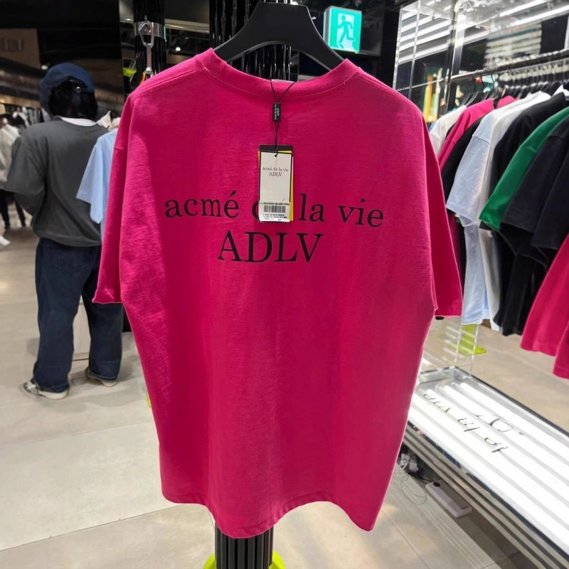 韓国ADLVカウンター春夏トレンドインクラシックレターシンプルカラーベーシックTシャツカップル半袖|undefined